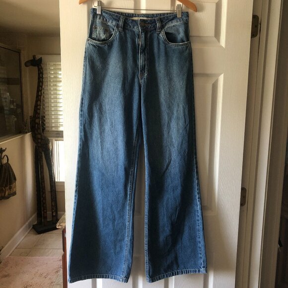 Revanche Denim - From Brazilian Jeans Maker Revanche: High Waisted, wide leg jeans-Size 40